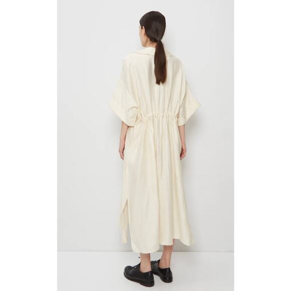 Hope Stockholm Plaza Linen Maxi Dress Scandinavian Ecru Cream Oversized 34 - Picture 2 of 13